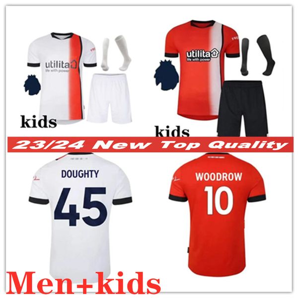 23 24 Luton Town CLARK CAMPBELL WOODROW Camisas de futebol kit infantil BURKE NAISMITH BELL DOUGHTY ADEBAYO Home Away 3º camisas de futebol adulto