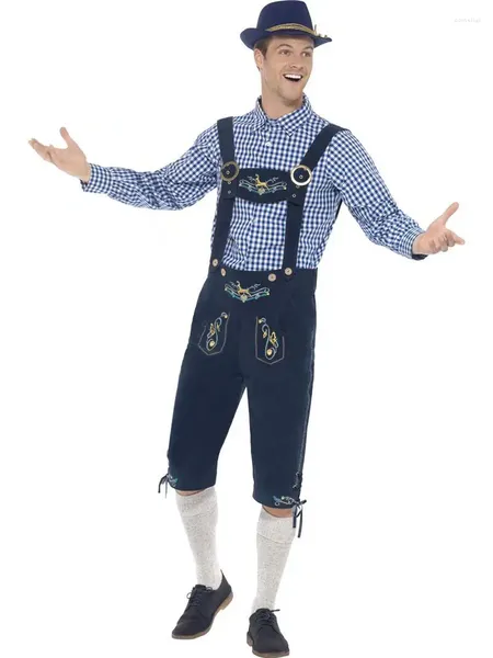 Costume a tema Pantaloncini da uomo di alta qualità Germania Oktoberfest Bretelle Uniforme Abbigliamento da birra tradizionale bavarese Halloween Uomo
