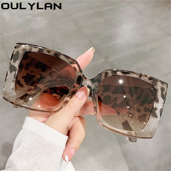 Óculos de sol Ouillan Big Frame Square Glassses Men Women Mulheres Trendy Sun Glasse Glasse Ladies Vintage Design Desenho de pernas largas Eyewear UV400 P230406