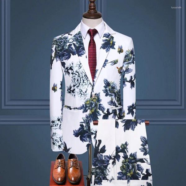 Abiti da uomo casual (giacca di alta qualità semplice elegante da uomo alla moda che indossa pantaloni) tuta a due pezzi di fascia alta