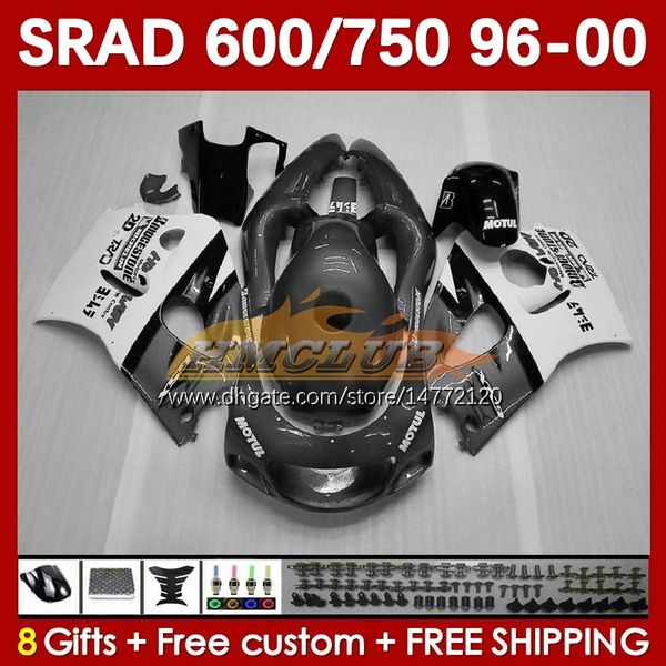 Carene moto per SUZUKI SRAD GSXR 750 600 CC 600CC 96 97 98 99 00 168No.86 bianco grigio GSX-R750 GSXR600 1996 1997 1998 1999 2000 GSXR750 GSXR-600 750CC 96-00 Corpo