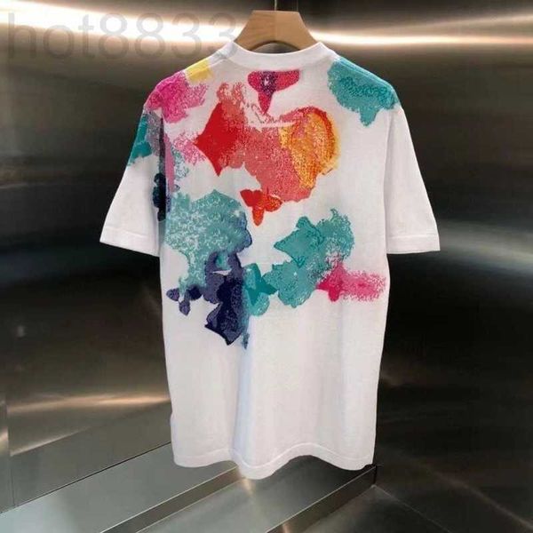 T-shirt da uomo Designer 2023 Summer Tie-dyed maniche corte T-shirt da uomo T-shirt da uomo Hip Hop sciolto stampato acquerello Splash Ink Tee Abbigliamento NNU4
