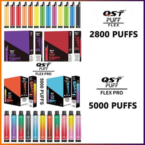 Dispositivo originale QST Puff Flex Pro 5000 sbuffi 2800 sbuffi Vaper ricaricabile monouso Vape Pen E sigaretta Vapes dispositivo