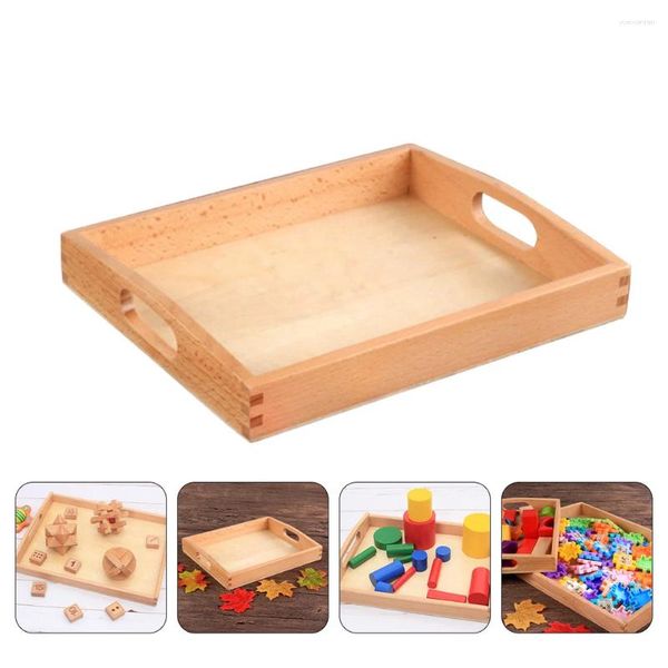 Vassoio per piatti Attività per bambini Creazione di giocattoli educativi Piatto di legno Artigianato Organizzatore di stoccaggio Sgabello per banchetti