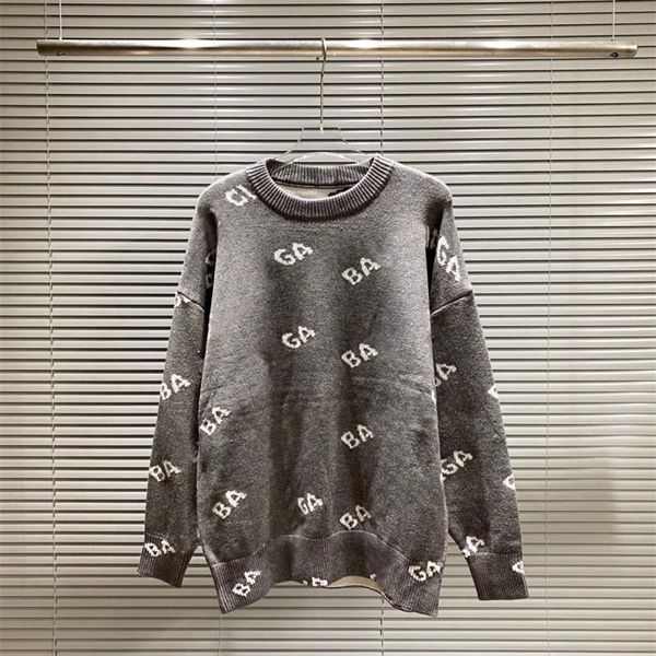 Knits Designer Mulheres Sweater Manga Curta Redondo Pescoço High End Top Letter Print Coberto em Alfabeto Jacquard Ouro Solto Womens Sweaters