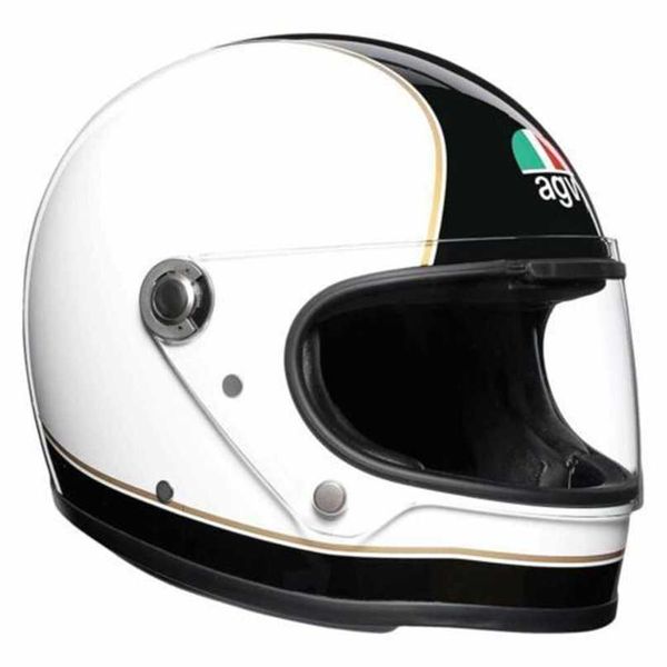 AGV Capacetes completos Capacetes de motocicleta masculinos e femininos X3000 CAPACETE COMPLETO PARA MOTOCICLETA CLÁSSICO SUPER PRETO BRANCO MS ML L XL WN-QL2S