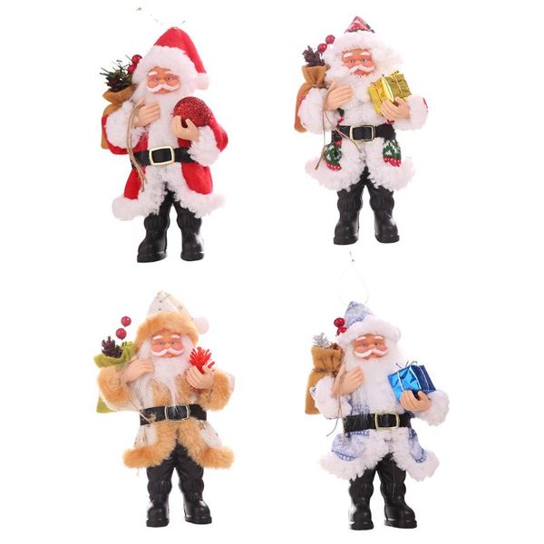 Weihnachtsschmuck Merry Chriatmas Santa Claus Resin Doll Pendant Stand Pose Small Decor Articles Xmas Drop Ornaments