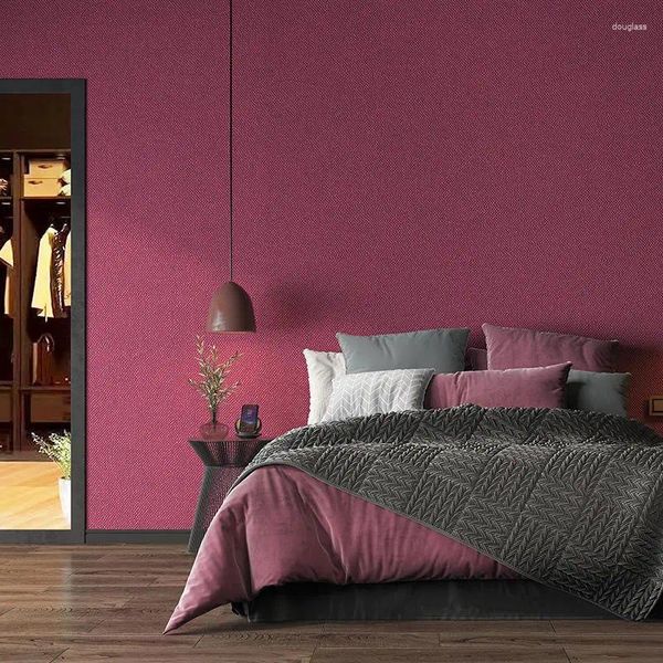 Tapeten, moderne, minimalistische, reine Farbe, japanische Leinentapete, nordischer Stil, Schlafzimmer, Wohnzimmer, Vliesstoff, einfarbig, Rot, Grau