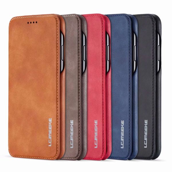 Luxury Magnetic Wallet Flip Leather Card Holder Phone Case Cover For iPhone 6 7 8 XS Max XR 11 Pro Samsung S8 S9 S10 S20 Note 8 9 10 20 Plus
