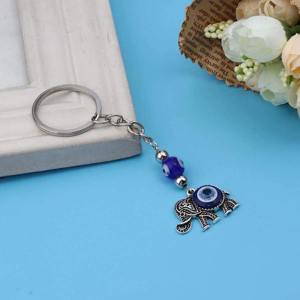 Schlüsselanhänger Lanyards L Schildkröte Schmetterling und Elefant Schlüsselanhänger Set mit Nazars Evil Eye Perle zum Schutz am Schlüsselbund Viel Glück Tasche Amv7O