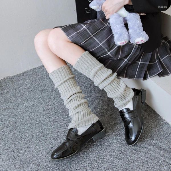 Женские носки, оригинальный дизайн, однотонные вязаные чехлы для ног JK Spicy Girls, женские осенние субкультурные комплекты в трубке