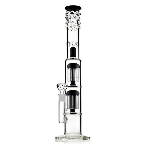 18-Zoll-Röte Scheiße Glas Bong mit Doppelbaum-Perkolator, 18-mm-Weibchengelenk