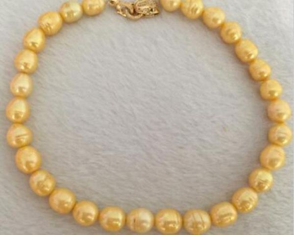 Catene Elegante collana di perle barocche in oro da 12-13 mm dei Mari del Sud da 18 pollici