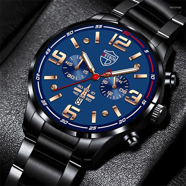 Relógios de pulso 2023 Moda MONS Sports Sports Men Aço inoxidável Quartz Watchwatch de luxo de luxo