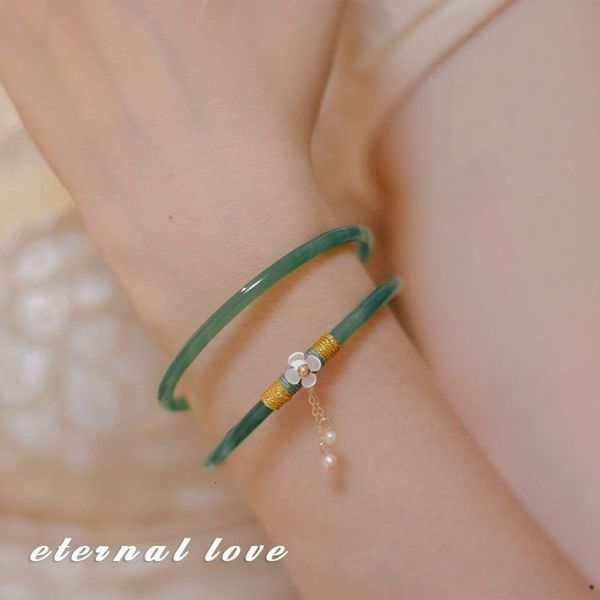 Braccialetti con ciondoli CHAWEI Minimalista Flower Girl Bracciale Charm Stile cinese Bracciale antico Bracciale in vetro dolce Gioielli da sposa 230406