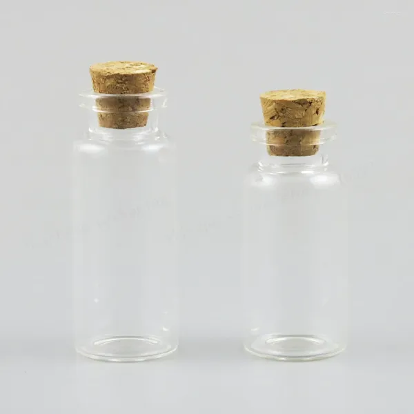 Бутылки для хранения 50 пустых многоразовых стеклянных бутылок с деревянной пробкой 12cc 1/2 унции с обжимным горлышком, декоративные поделки