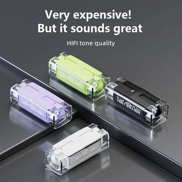 Transparente Tws drahtlose Bluetooth-Kopfhörer mit Mikrofon Semi-In-Ear-Enc-Anruf Noisereduction Ladung Digitalanzeige A5