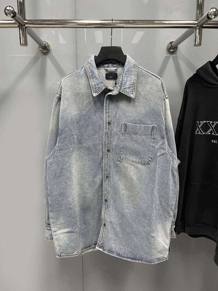 Herren Jacken Luxus Diamanten Stickerei Rückseite Frauen Männer Denim Jacke High Street Oversize Off-Schulter Casual