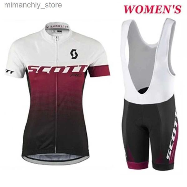 Set di maglie da ciclismo Set di abbigliamento da donna Maglia da ciclismo Fa Pantaloncini da ciclismo da donna Abbigliamento da donna Mountain Bike Bicyc Set Abbigliamento sportivo SCOTT Q231107