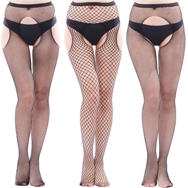 Frauen Socken Erotische Dessous Schwarz Sexy Strumpfhosen Netzstrümpfe Elastische Mesh Leggings Offenen Schritt Strumpfhosen Transparente Unterwäsche