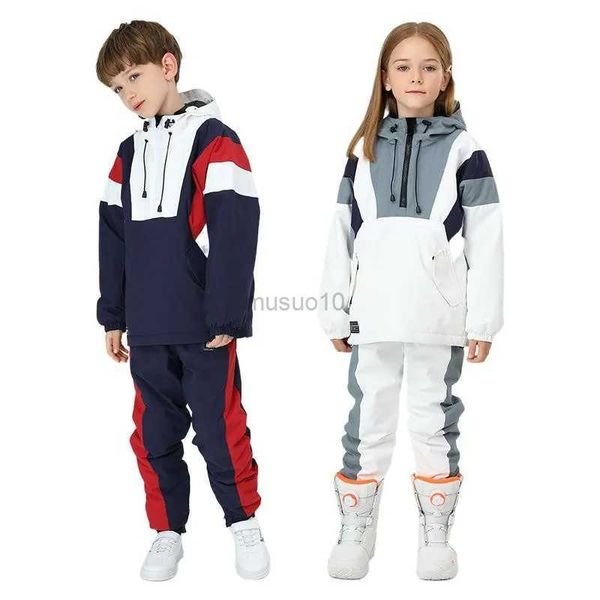 Altri articoli sportivi Ragazza Giacca da sci e pantaloni Tuta da sci calda invernale Antivento Set di abbigliamento per bambini all'aperto Set da neve per bambini Per ragazze dei ragazzi HKD231106