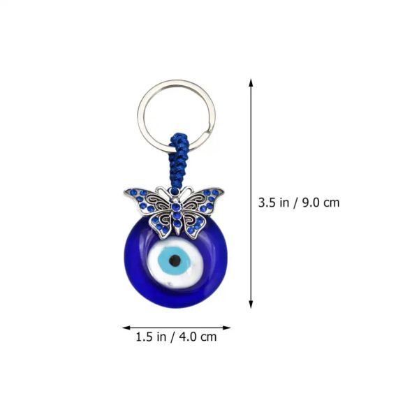 Chaveiros Lanyards L Evil Eye Chaveiro Olhos Azul Chaveiro Boa Sorte Anel Presentes para Chaves de Carro Saco Borboleta Gota Entrega Amadi