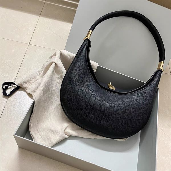 Songmont Luna дизайнерские сумки полумесяц сумка сплошной цвет простой сакош с золотым замком хорошая долговечность сумка через плечо черный коричневый xb076