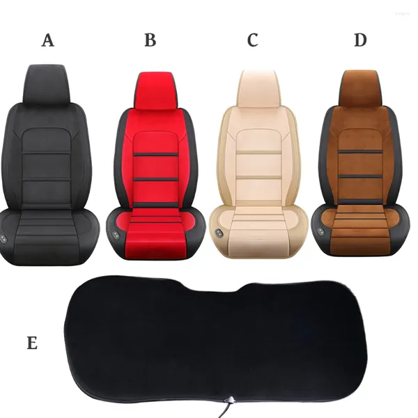 Araba koltuğu kapakları ısıtmalı yastık evrensel 12V 24V ısıtıcı hızlı ısıtma sandalyesi mat ped bej çift