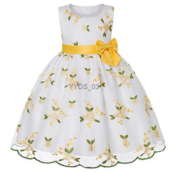 Mädchenkleider Brautjungfernkleid für Kinder, 2022, Sommer, neues Abend-Performance-Kleid, besticktes Netz, Prinzessinnenkleid für Mädchen, Hochzeitskleider YQ2301106