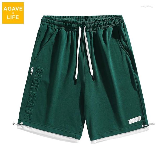 Shorts masculinos verão homens sweatpant carga joelho calça cordão solto luz ao ar livre verde casual calças esportivas