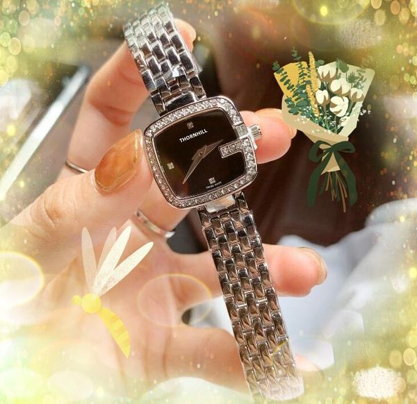 Высококачественные часы с маленьким квадратным циферблатом, женские часы из нержавеющей стали, браслет, импортный кварцевый аккумулятор, кольцо с бриллиантами, водонепроницаемые наручные часы, Reloj Hombre, подарок
