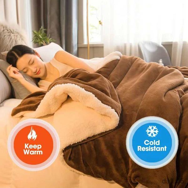 Cobertores Swaddling SEIKANO Cobertor quente de inverno para sofá-cama Cobertores Cor sólida Capa de lã Quarto Sala de estar Adultos Crianças Cobertores de lã grossa R231106