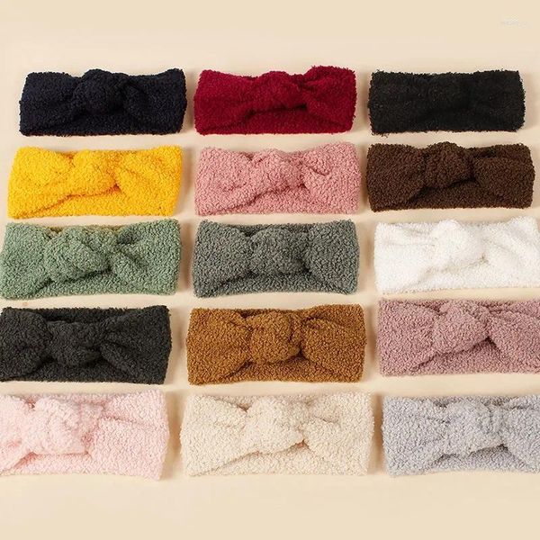 Haarschmuck Baby Stirnbänder Fleece Stoff Stirnband Mädchen Haarband Knoten Top Turban Kinder Geboren Herbst Winter Headwraps