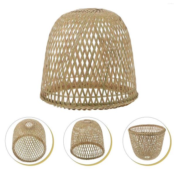 Lâmpadas pendentes bambu tecido candelabro sombra casa abajur pendurado capa decoração rústica teto boho luz parede de vime