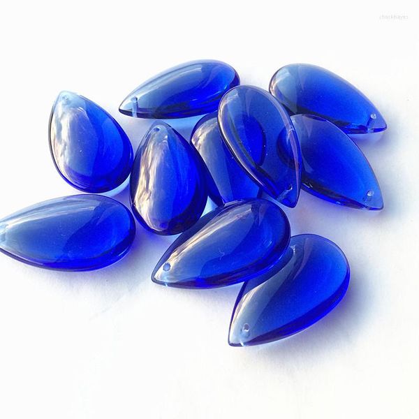 Kronleuchter Kristall Schön!! 150 Stück 38 mm blaues Glasprisma glatter ovaler Tröpfchenanhänger für Haning-Heimdekorationsprismenteile