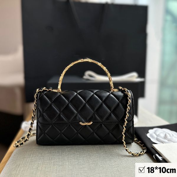 23k Mulheres elegantes bolsas de ombro de couro diamante hardware dourado hardle metal fuckle alça