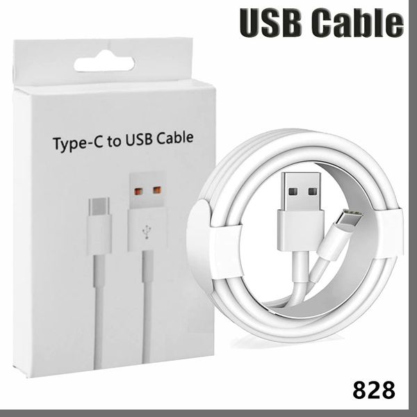 Cabo USB tipo C Micro USB de boa qualidade Data de carregamento Cabos C Tipo de carregamento para nota 20 Nota 10 Cabos de telefone celular S20 Com a caixa de varejo 828D