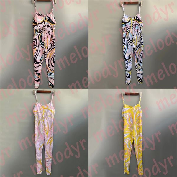 Fashion Print Jumpsuit Bademode Sommer Frauen Sling Badeanzug Sexy Backless Jumpsuit mit Pad