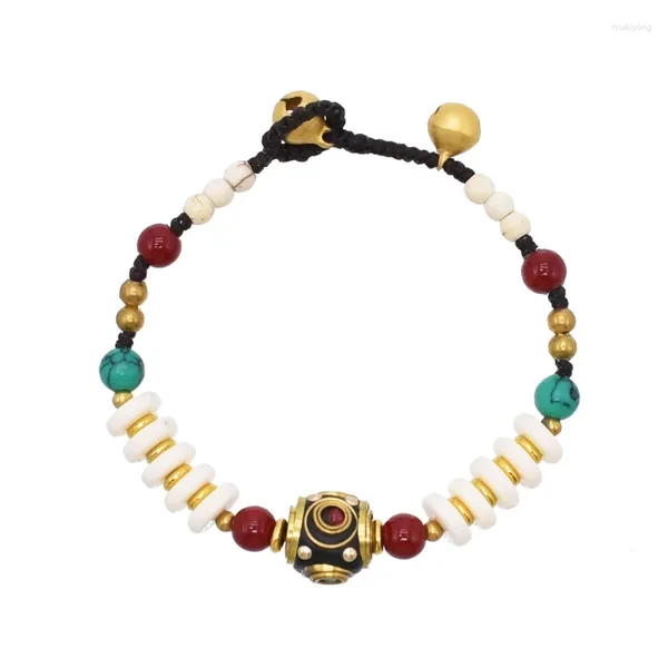 Braccialetti a maglie Regioni occidentali Bracciale in stile etnico retrò Xinjiang Tessitura Campana Yunnan Gioielli esotici