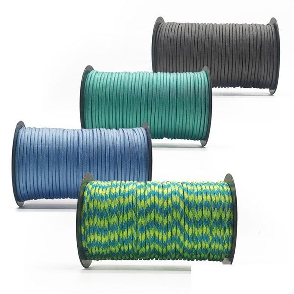 Corde da arrampicata Corde da arrampicata 100M 550 Standard militare 7Core Corda paracord 4Mm Cavo per paracadute esterno Sopravvivenza Ombrello Tenda Cordino Dhuvv