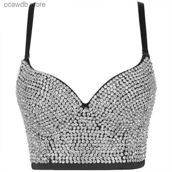 Tanques femininos camis high end luxo strass roupa interior feminina lingerie y2k bralette sexy push up sutiã mulher roupas blusas festa espartilho senhoras topos t231106