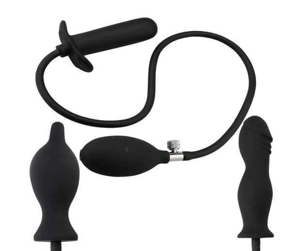 Plug anale in silicone di grandi dimensioni gonfiare il culo dilatatore espandibile riempito d'aria grande pompa dildo per donne uomini gay 2107205443571