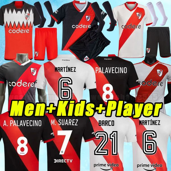 2023 2024 River Plate maglia da calcio casa lontano LANZINI FERNANDEZ BARCO Palavecino BORJA 23 24 M. SUAREZ DE LA CRUZ LIBERTADORES magliette da calcio tifosi giocatore uomini bambini