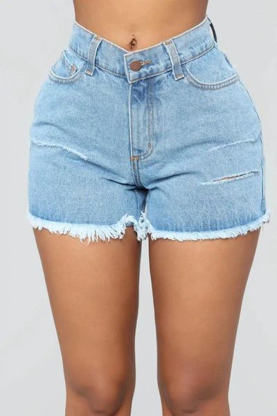 Damen-Jeans, kurz, Sommer, dünn, hohe Taille, locker, breite Beine, Prinzessin, Jugendserie, lässig, sexy, zerrissene Shorts