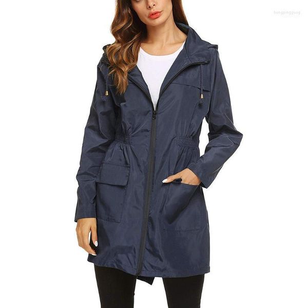 Jacket Jacket Feminino Mulheres Produto Produto Produto Vento Capuz Longo Coloque Viacho de Coloque Zip Tails Casacos de Autumn Sporting Outdoor Casat 20Mar21