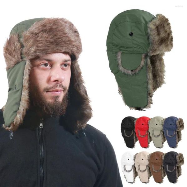 Berretti Uomo Donna Cappello invernale Paraorecchie Caldo Berretto da sci impermeabile Protezioni per le orecchie Cappelli Unisex