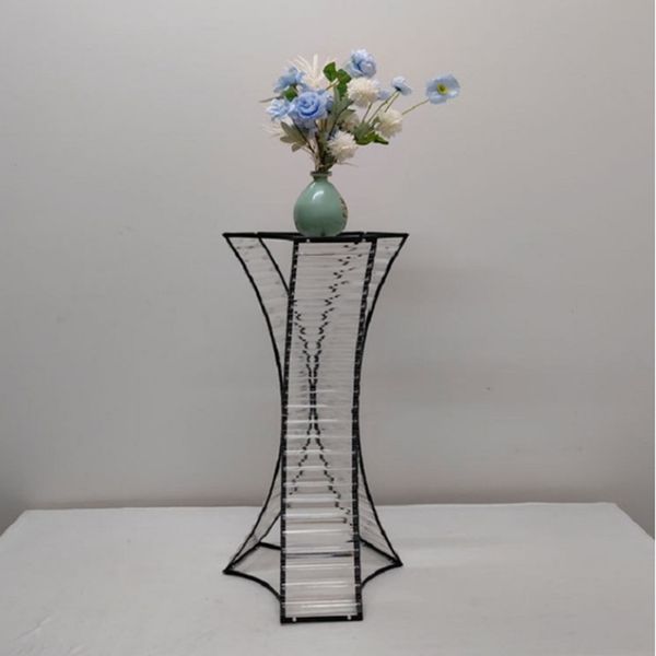 Decoração de casamentos de cristal mesa de vidro flores trompete ciliner -vase vasos pretos vaso de flor de cilindro cilindro para decoração de casamentos 753