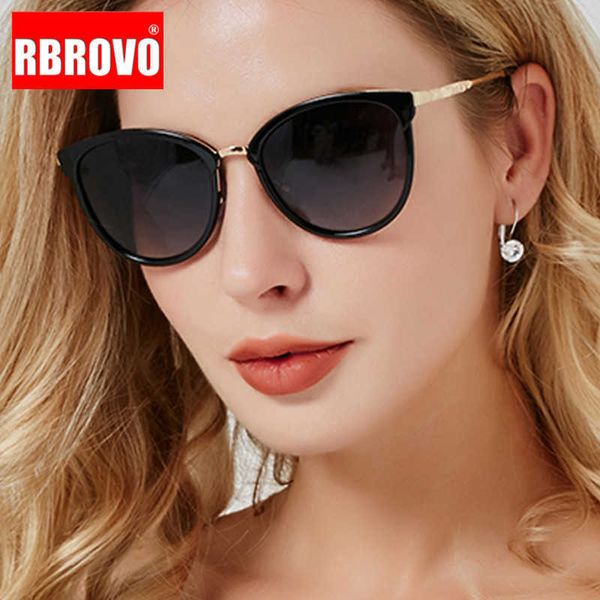 Occhiali da sole RBROVO Oversize Cateye Occhiali da sole Donna 2023 Designer di marca Occhiali da vista di lusso Grandi sfumature Occhiali da sole Retro Gafas De Sol Hombre P230406