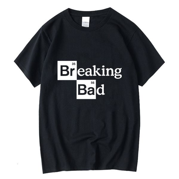 Mens Tshirts Xin Yi Tshirt Yüksek Kalite%100 Pamuk O Boyun Heisenberg Kısa Kollu Kısa Kollu Kırılma Kötü Basılı Tişört 230406