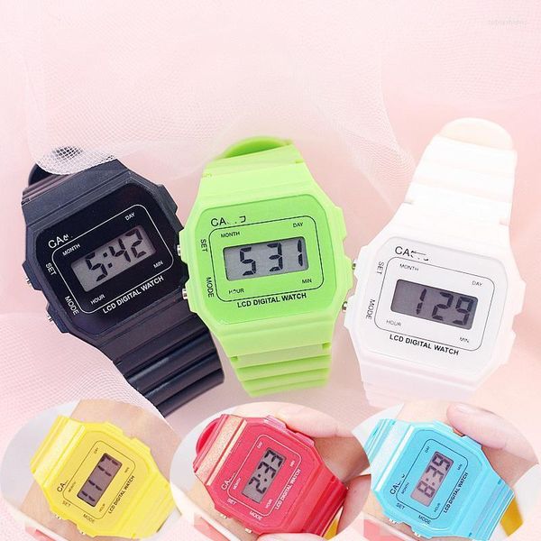 Relógios de pulso homens assistem casual transparente faculdade de esporte digital relógio de presente de amante Crianças Casal Wristwatch feminino